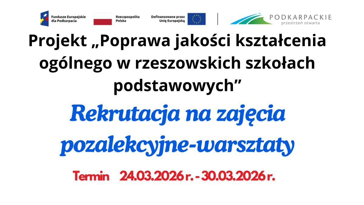 Rekrutacja na zajęcia pozalekcyjne - warsztaty